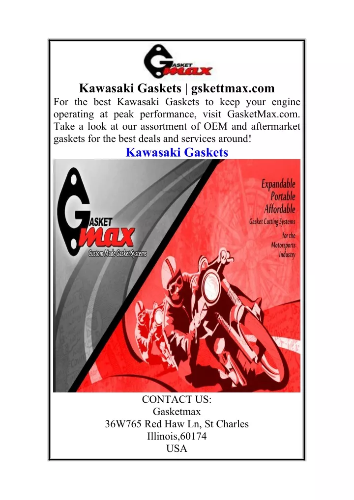 kawasaki gaskets gskettmax com for the best