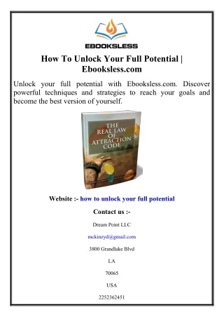 How To Unlock Your Full Potential  Ebooksless.com