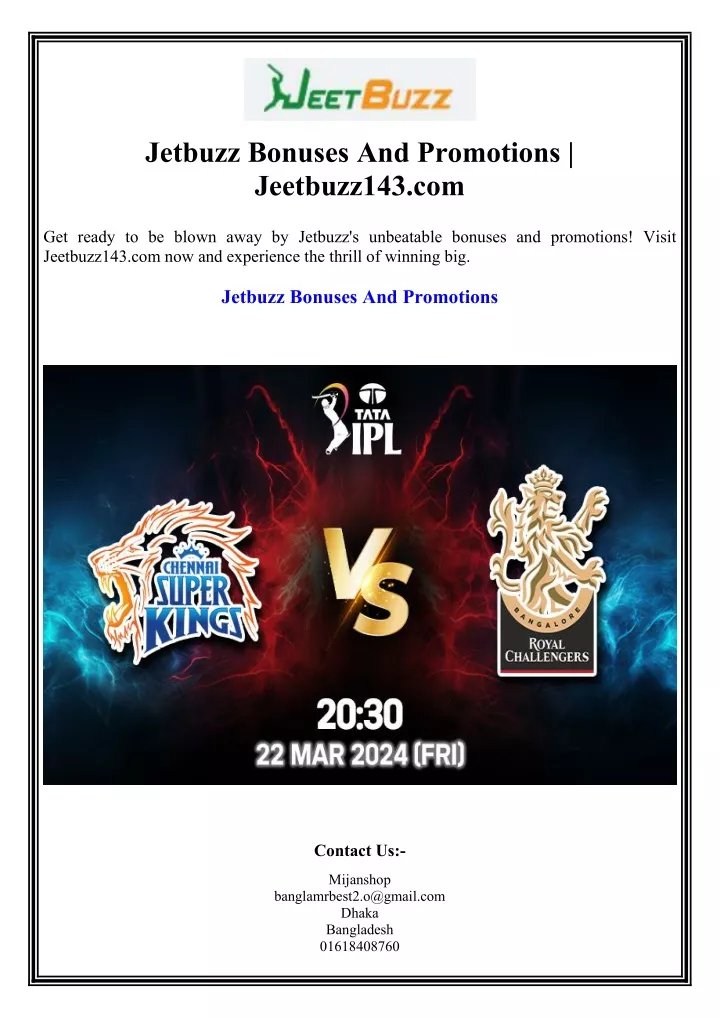 jetbuzz bonuses and promotions jeetbuzz143 com