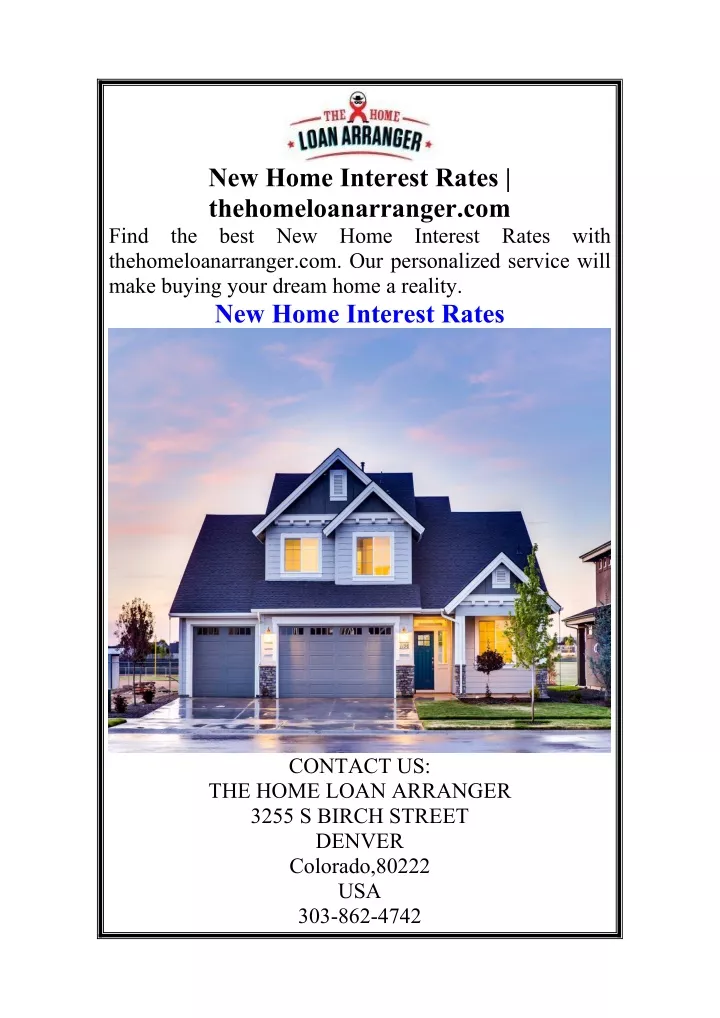 new home interest rates thehomeloanarranger