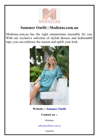 Summer Outfit  Modistas.com.au