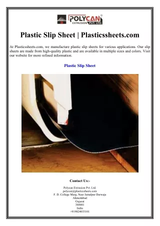 Plastic Slip Sheet Plasticssheets.com