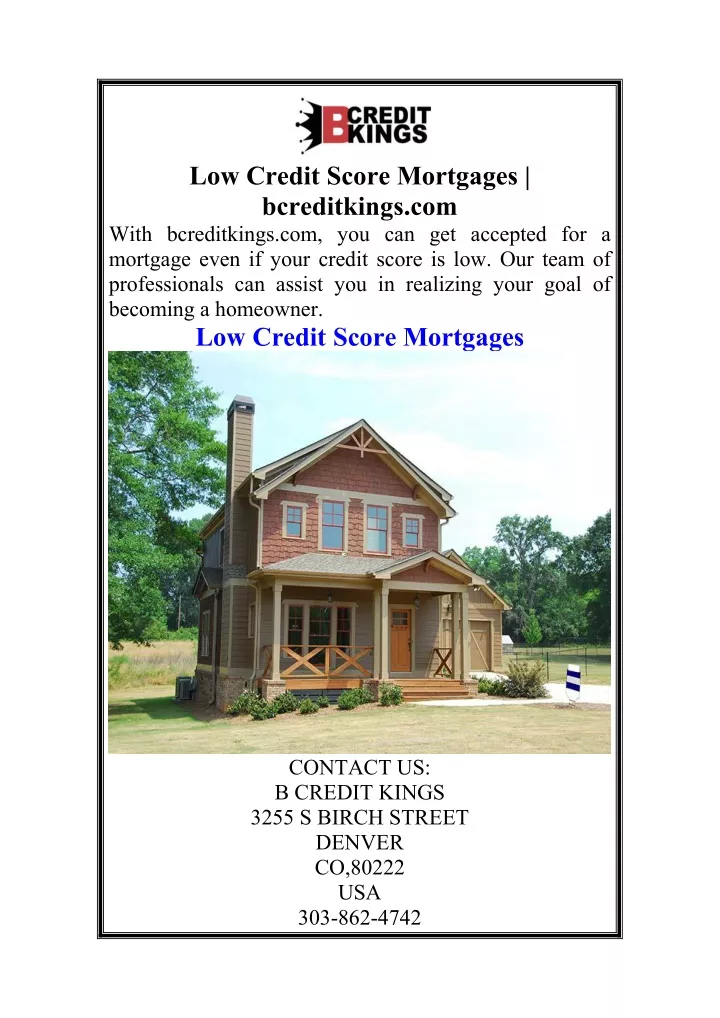 low credit score mortgages bcreditkings com with