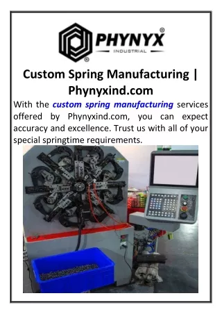 custom spring manufacturing phynyxind com with