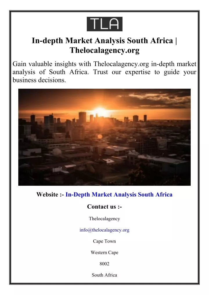 in depth market analysis south africa