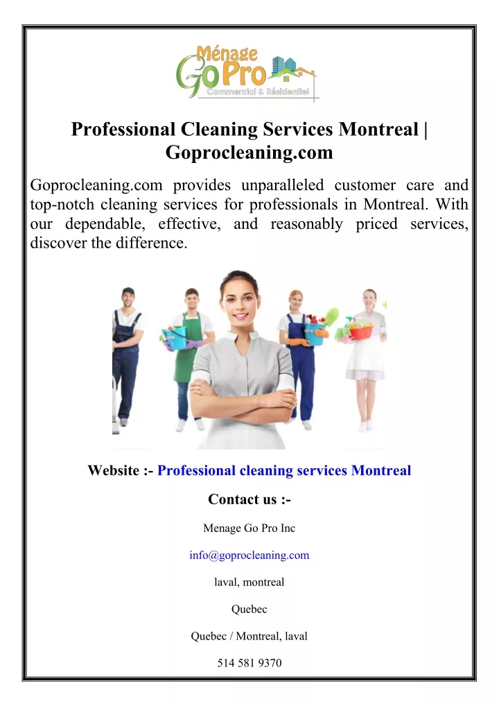 professional cleaning services montreal