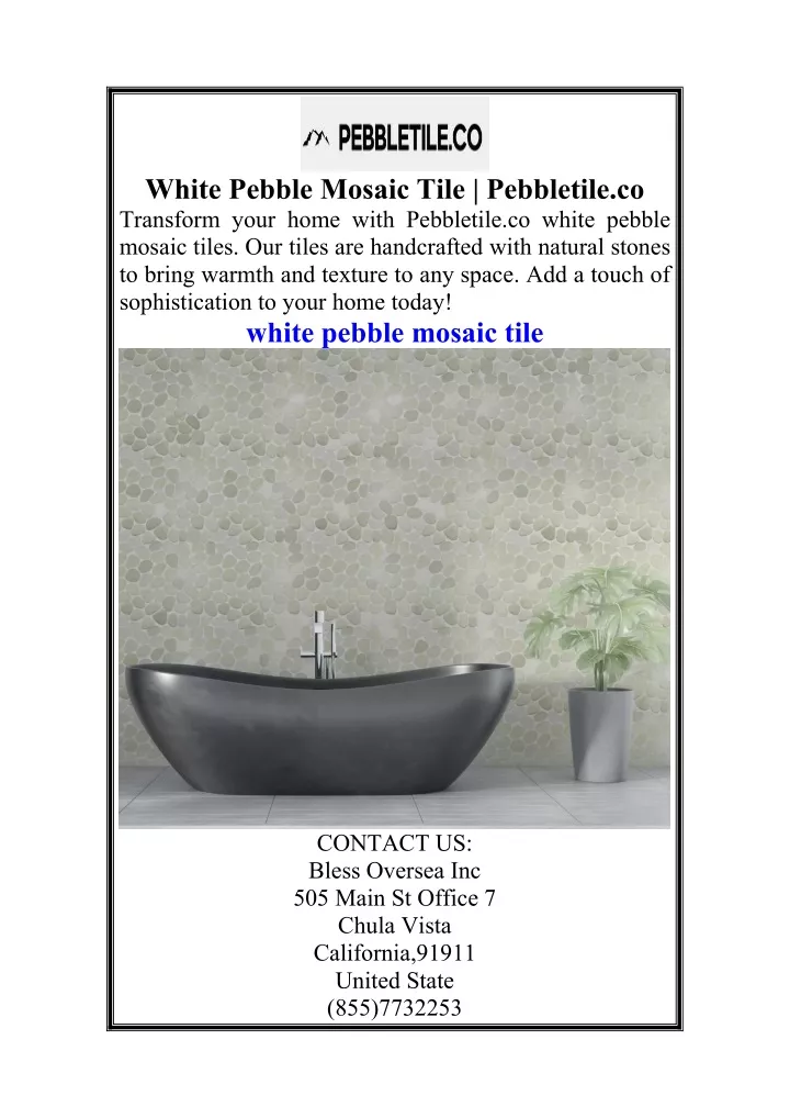 white pebble mosaic tile pebbletile co transform