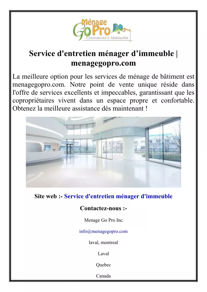 service d entretien m nager d immeuble