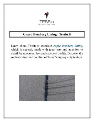 Cupro Bemberg Lining | Tessin.it