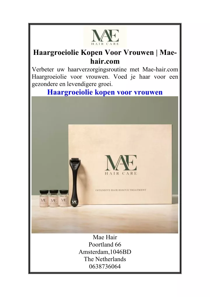 haargroeiolie kopen voor vrouwen mae hair