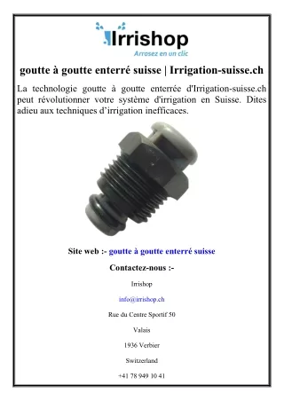 goutte à goutte enterré suisse  Irrigation-suisse.ch