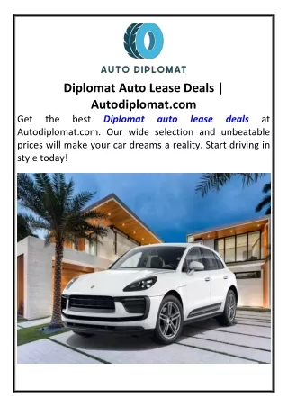 Diplomat Auto Lease Deals Autodiplomat.com