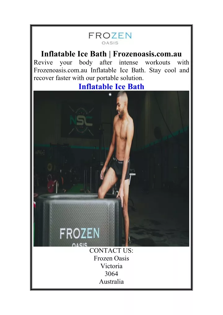 inflatable ice bath frozenoasis com au revive