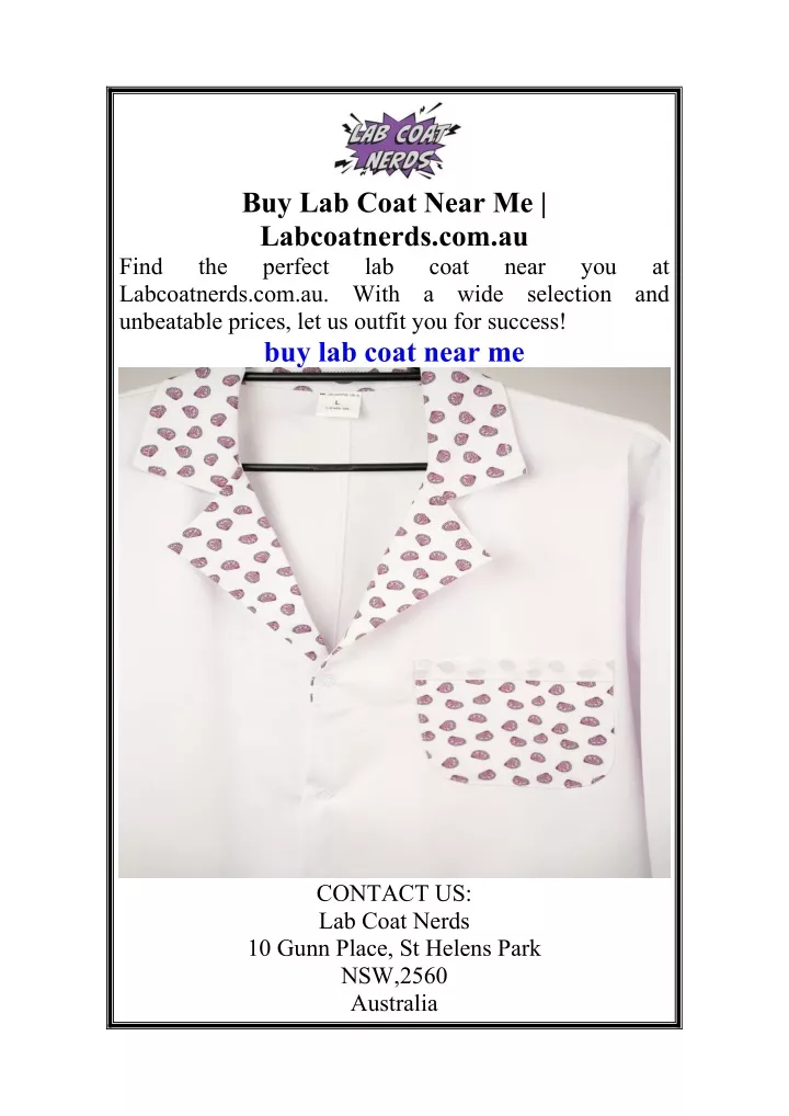 buy lab coat near me labcoatnerds com au perfect