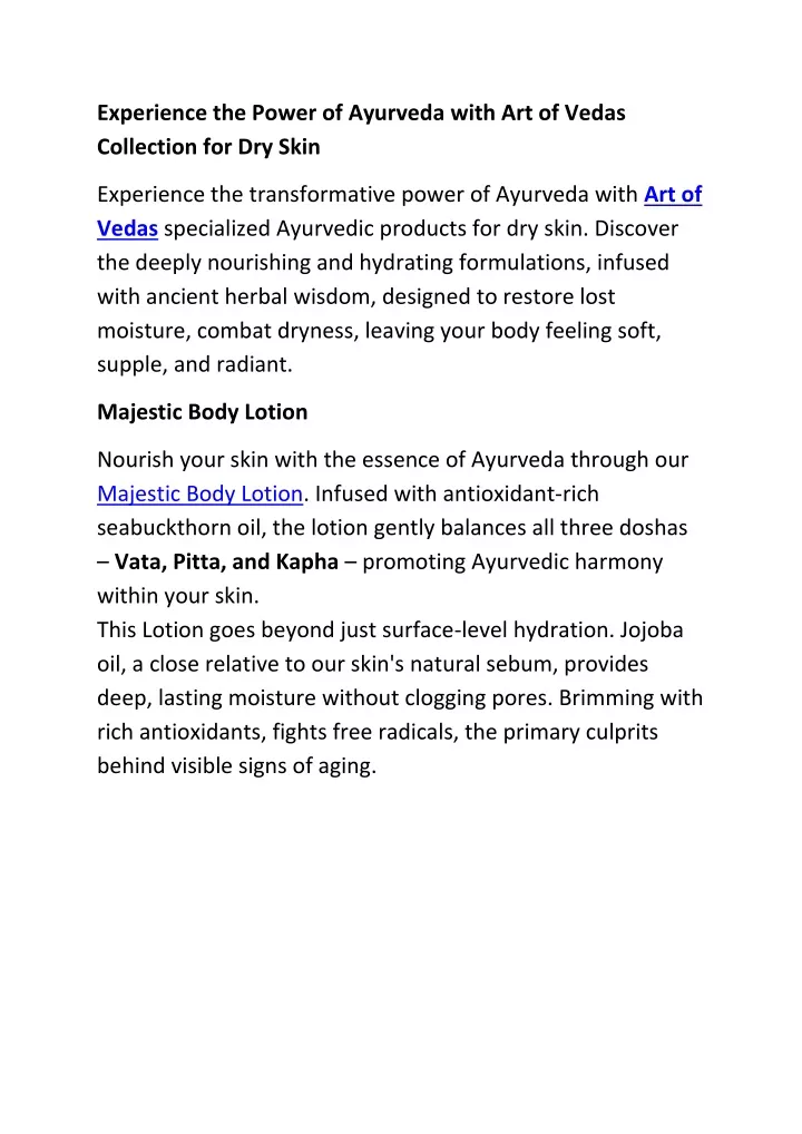 experience the power of ayurveda with