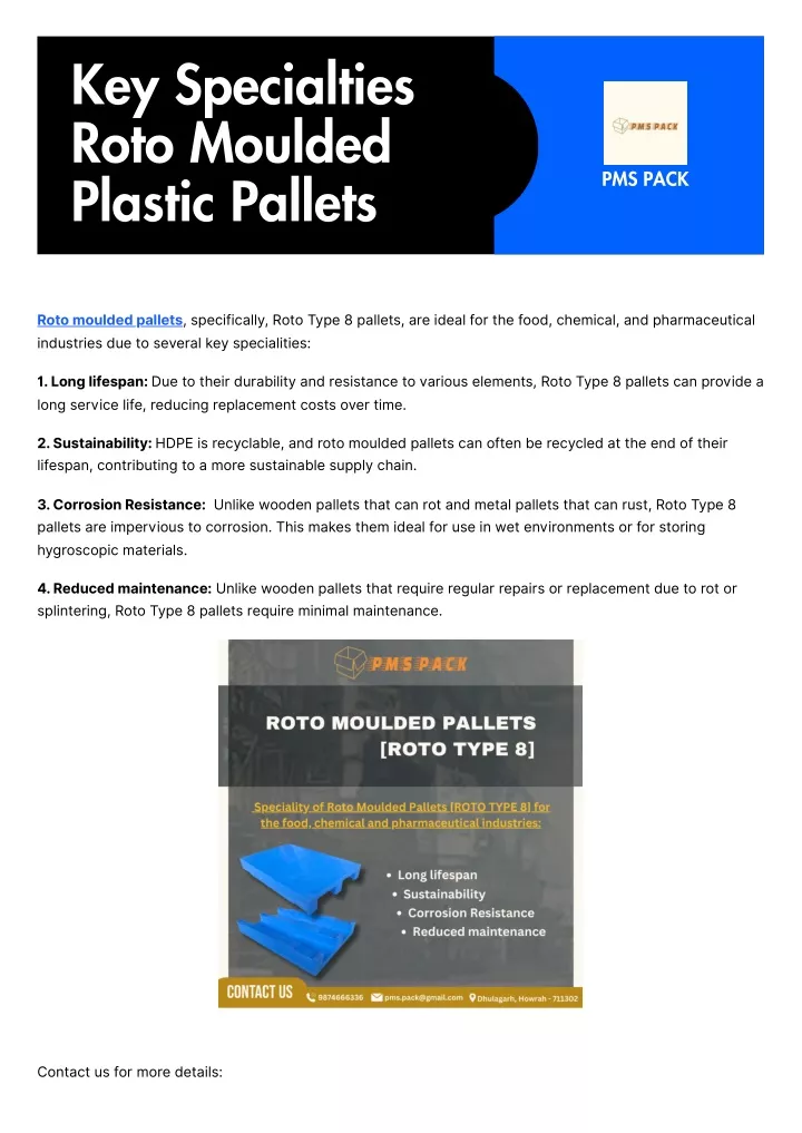 key specialties roto moulded plastic pallets