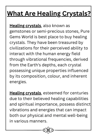 What Are Healing Crystals?