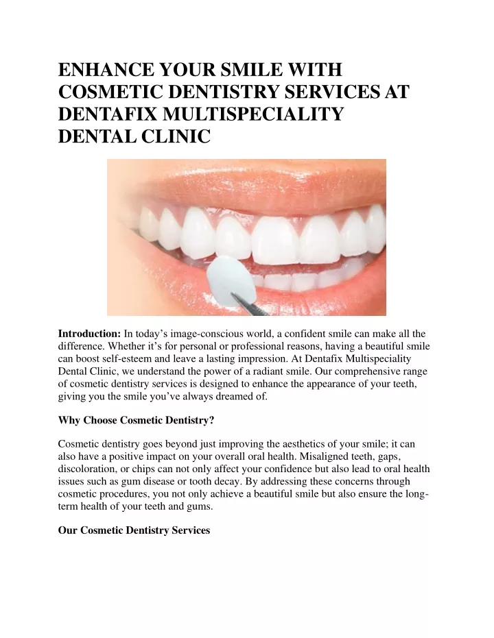 enhance your smile with cosmetic dentistry