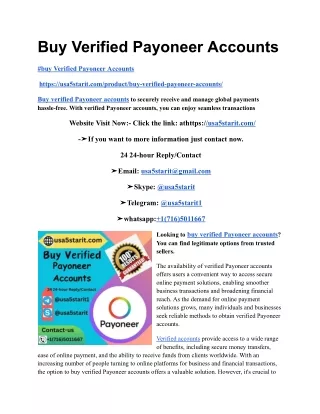 Buy Verified Payoneer Accounts