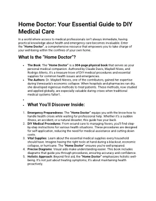Your Essential Guide to DIY Medical Care