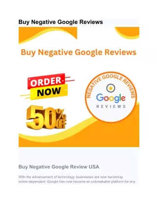 Buy Negative Google Reviews