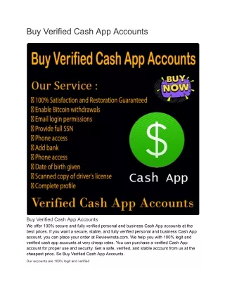 Buy Verified Cash App Accounts