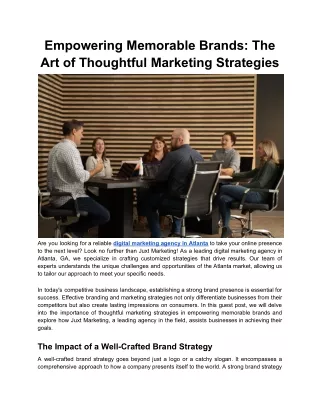 Empowering Memorable Brands_ The Art of Thoughtful Marketing Strategies