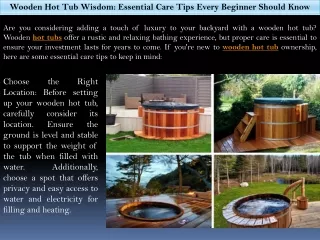 Wooden Hot Tub Wisdom: Essential Care Tips Every Beginner Should Know