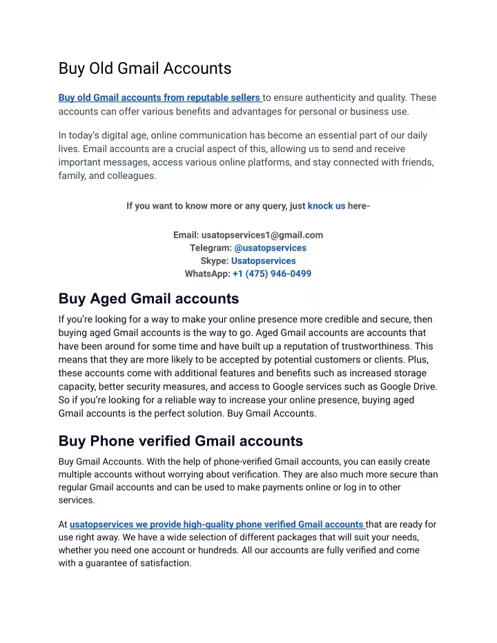 buy old gmail accounts