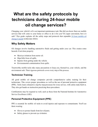 what are the safety protocols by technicians