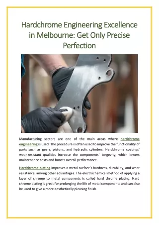 hardchrome engineering excellence in melbourne get only precise perfection