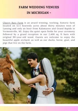 Farm Wedding Venues in Michigan