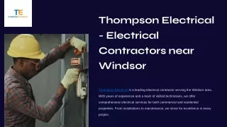 Thompson Electrical - Best Electrical Contractor in Windsor