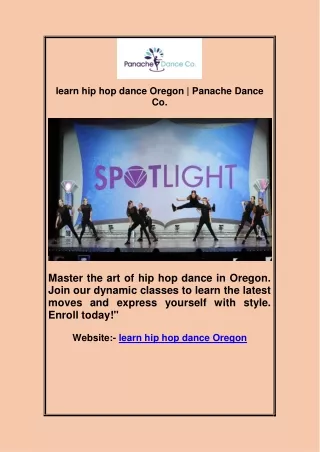 hip hop dance studio Oregon
