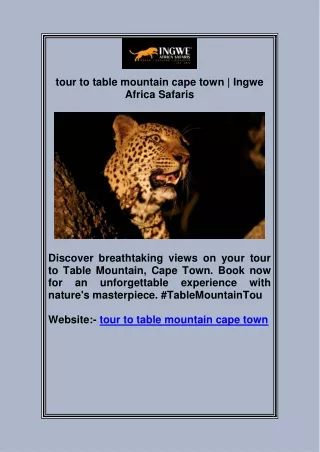 tour to table mountain cape town