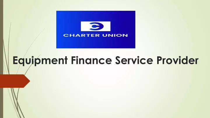 equipment finance service provider