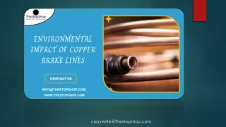 Environmental Impact of Copper Brake Lines
