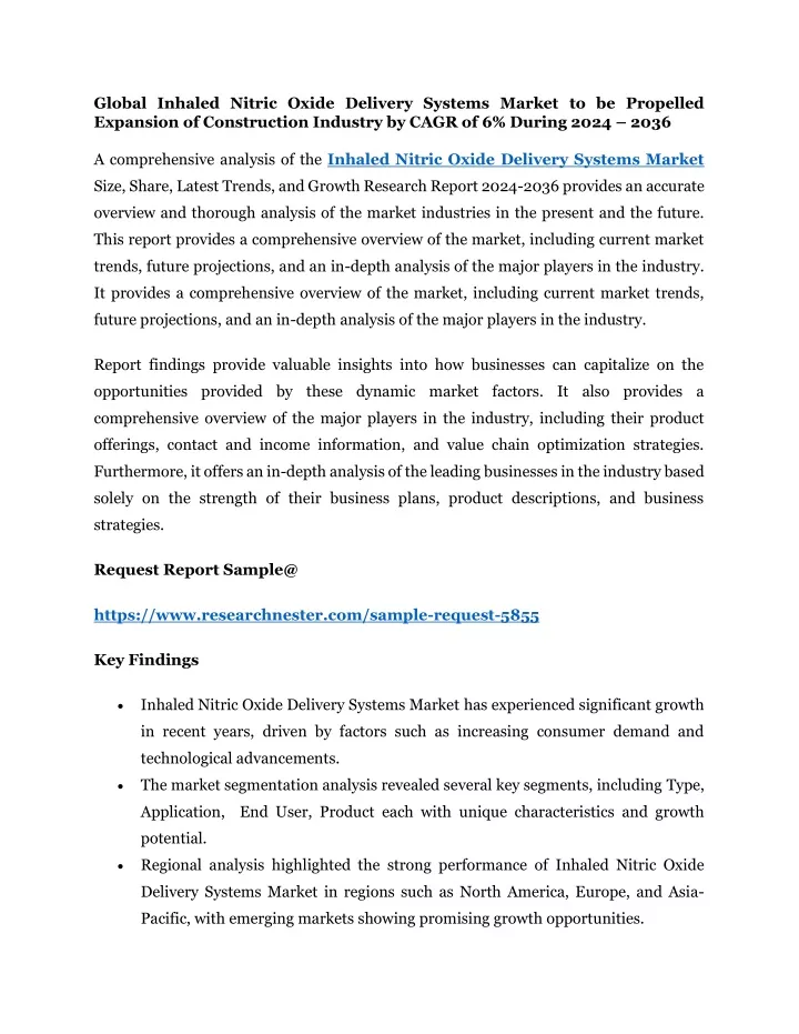 global inhaled nitric oxide delivery systems