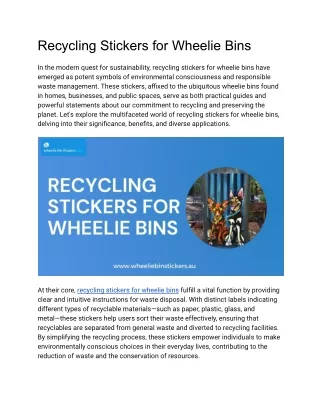 recycling stickers for wheelie bins