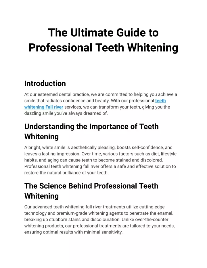 the ultimate guide to professional teeth whitening