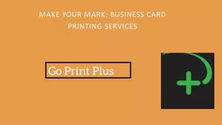 Make Your Mark Business Card Printing Services