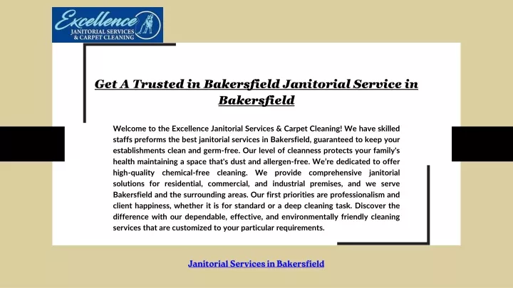 get a trusted in bakersfield janitorial service