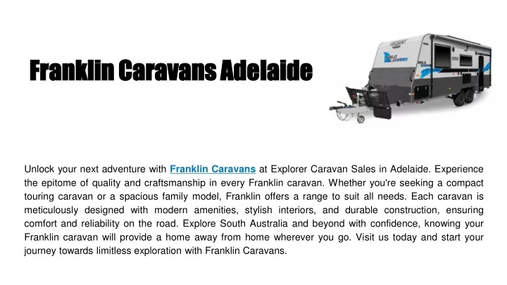 franklin caravans adelaide franklin caravans