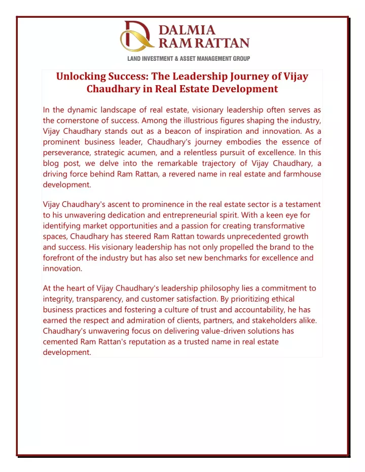 unlocking success the leadership journey of vijay