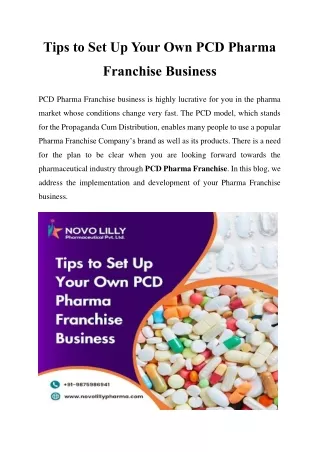 Tips to Set Up Your Own PCD Pharma Franchise Business