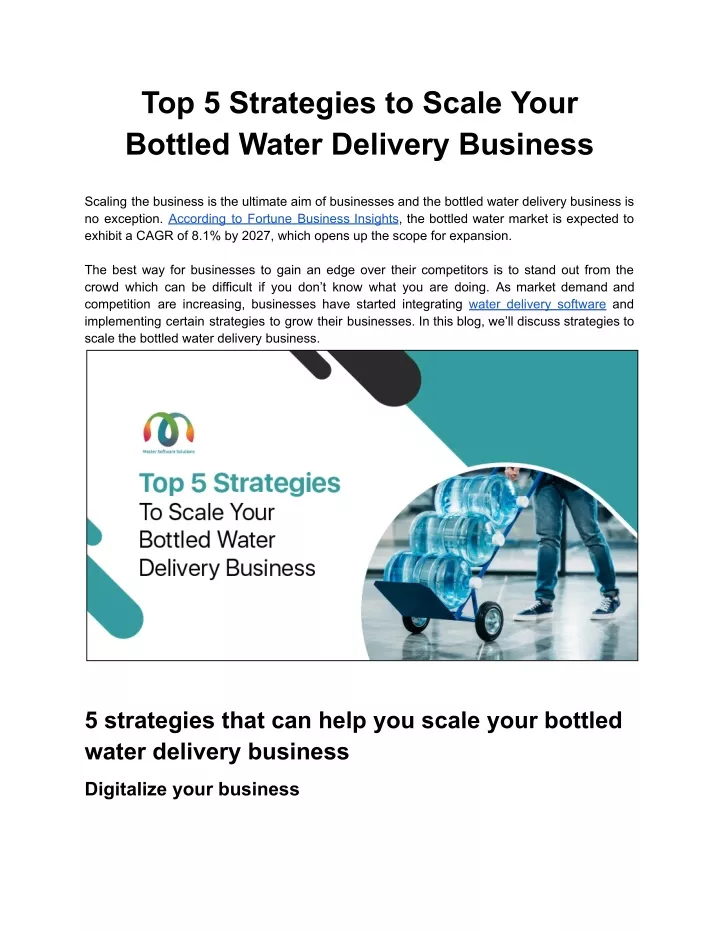 top 5 strategies to scale your bottled water