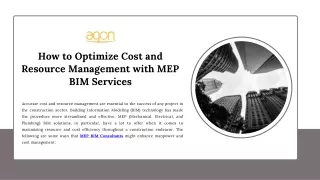 How to Optimize Cost and Resource Management with MEP BIM Services