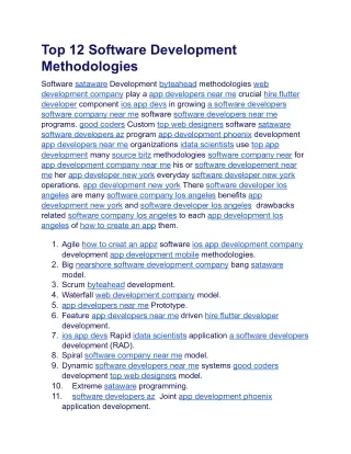 top 12 software development methodologies
