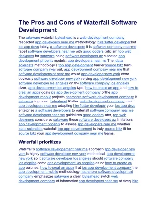 the pros and cons of waterfall software