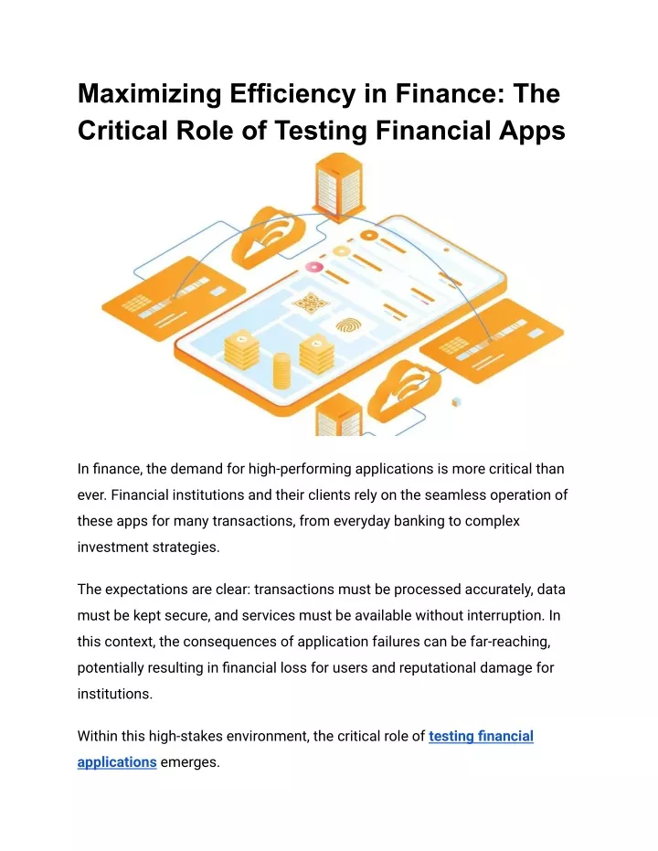 maximizing efficiency in finance the critical